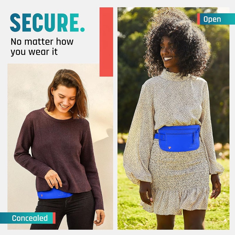 Alpha Keeper Hidden Travel Money Belt - RFID Blocking Waist Wallet & Passport Holder for Women and Men, Anti-Theft Slim Security Pouch - Image 3