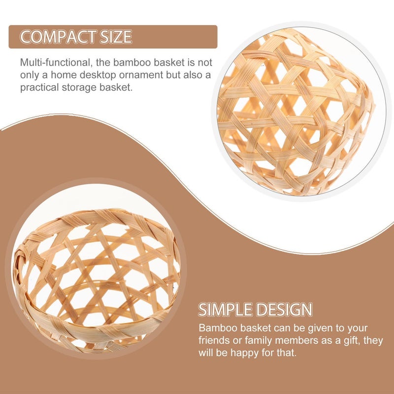 Natural Woven Storage Baskets Set of 4 Lightweight Rustic Fruit Kitchen Home Decor Organizer - Image 5