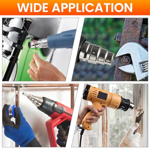 Serplex® 8Pcs Stainless Steel Heat Gun Nozzle Set, Assorted Reducer, Flat, Round, Vent, Reflector Attachments for Soldering, Shrinking, Stripping, Welding, Universal Fit, Hot Air Gun Accessories Kit - Image 5