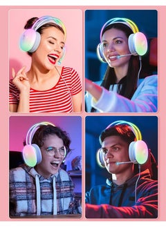NAFEH Rainbow GamingHeadphones with Microphone for PS4/PS5/MAC/XBOX/Laptop, Lightweight 3.5mm Audio Over-Ear Headphones, Stereo Surround Sound, Auto-Adjusting Headband, 50mm  - Image 5