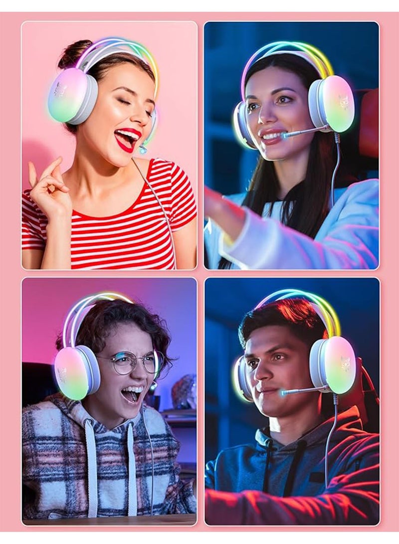 NAFEH Rainbow GamingHeadphones with Microphone for PS4/PS5/MAC/XBOX/Laptop, Lightweight 3.5mm Audio Over-Ear Headphones, Stereo Surround Sound, Auto-Adjusting Headband, 50mm - Image 5