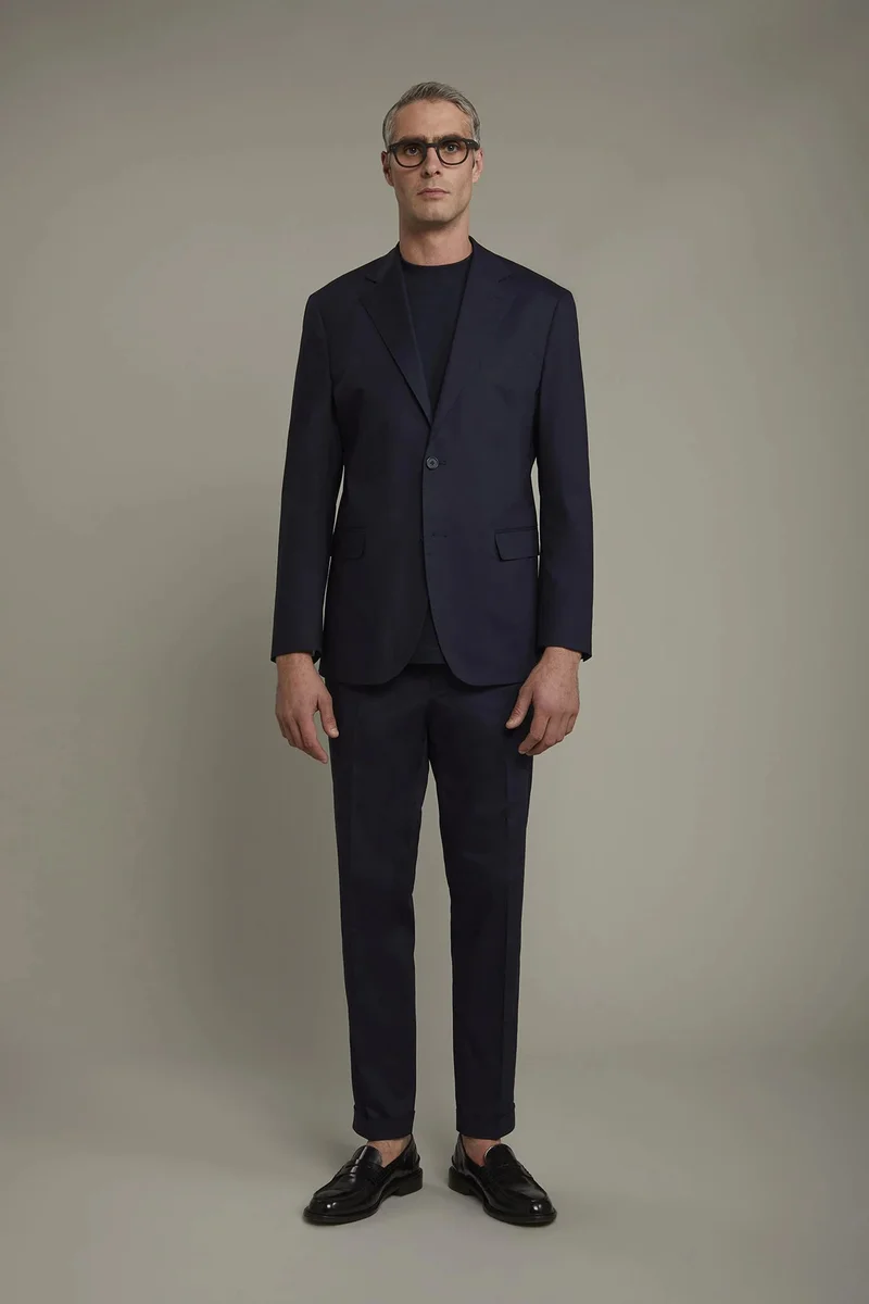 Doppelganger Blue Single-breasted cotton regular fit solid color suit - Blue for Men | Best Price UAE