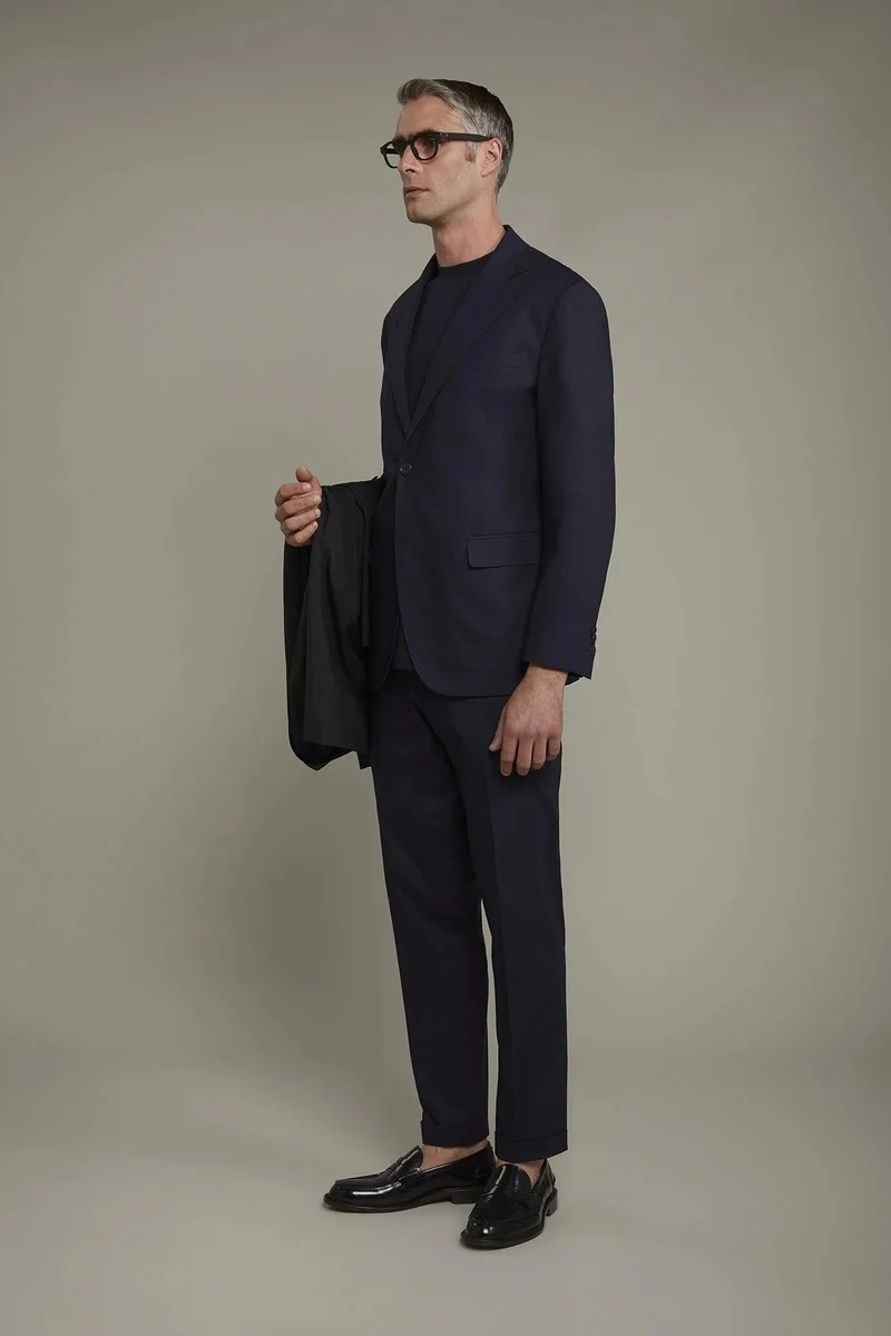 Doppelganger Blue Single-breasted cotton regular fit solid color suit - Blue for Men | Best Price UAE