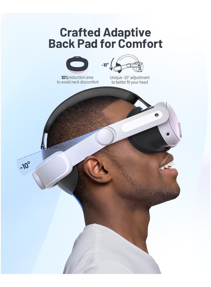 إكسسوارات رباط الرأس Quest 3 و Quest 3S، سماعة VR مريحة Quest 3S - رباط رأس قابل للتعديل وخفيف الوزن كبديل. - Image 3