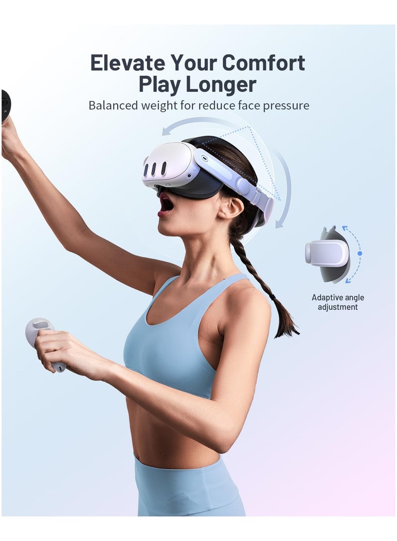 إكسسوارات رباط الرأس Quest 3 و Quest 3S، سماعة VR مريحة Quest 3S - رباط رأس قابل للتعديل وخفيف الوزن كبديل. - Image 2