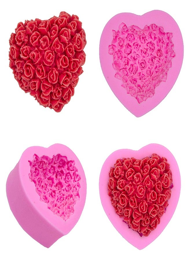 BITSKY INDIA (Pack of 1) Love Rose Liquid Fondant Silicone Mould Handmade Soap Cake Mould DIY Chocolate Silicone Mould - Image 1