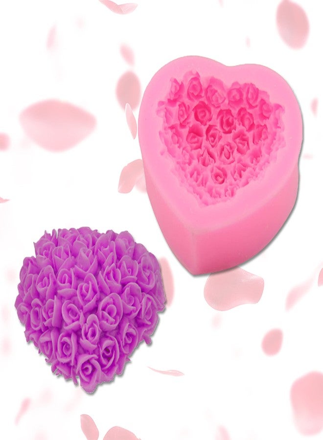 BITSKY INDIA (Pack of 1) Love Rose Liquid Fondant Silicone Mould Handmade Soap Cake Mould DIY Chocolate Silicone Mould - Image 3
