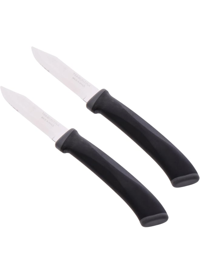 Tramontina Felice Fruit And Vegetable Knife 2-Piece Set, Black - Image 1