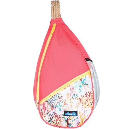 KAVU Paxton Pack Backpack Rope Sling Bag Floral Coral - Image 1