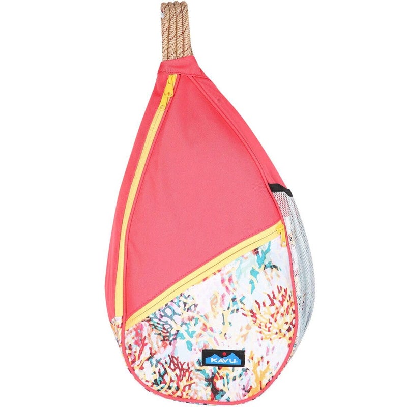 KAVU Paxton Pack Backpack Rope Sling Bag Floral Coral - Image 2