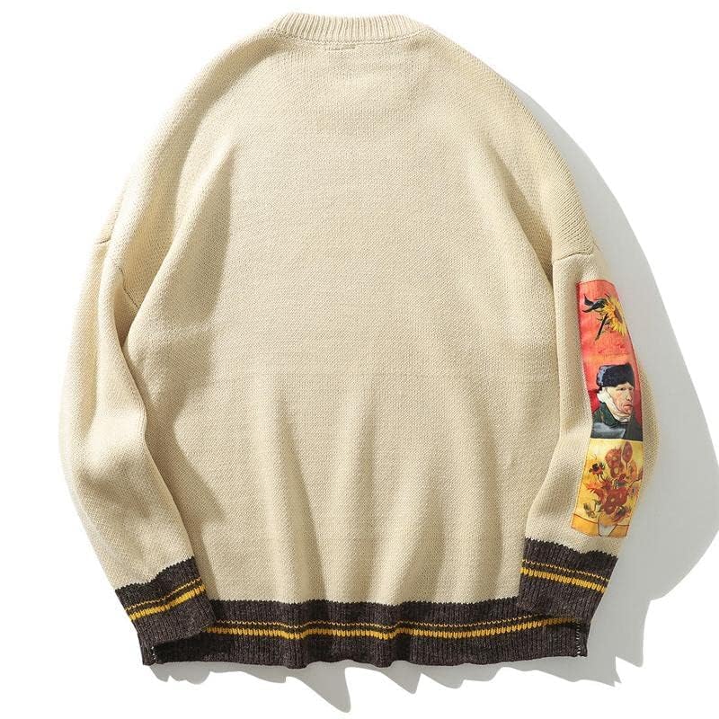 LILILEIDY Mens Crewneck Sweaters Graphic Comfortable Casual Knit Fall Winter Sweater Oversized Pullovers Beige,A1,XL - Image 5