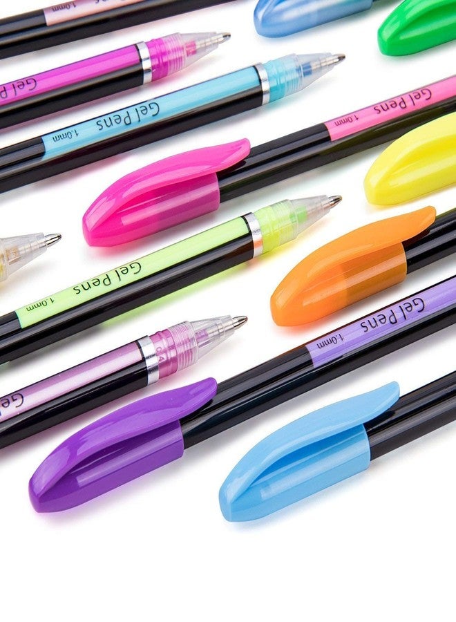 SCHUBERT 24 Color Glitter, Neon Gel Pens Set, Pens Set Good Gift For Coloring, Kids Sketching Painting Drawing (24 Shades) - Image 2