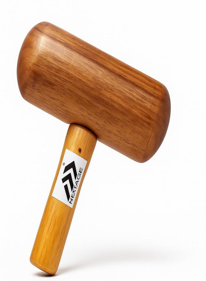 Nextage Premium Wooden Cricket Bat Knocking Mallet | Double-Sided Hard Wood Hammer for Bat Conditioning | Durable Bat Preparation Tool - Pack of 1 - Image 1