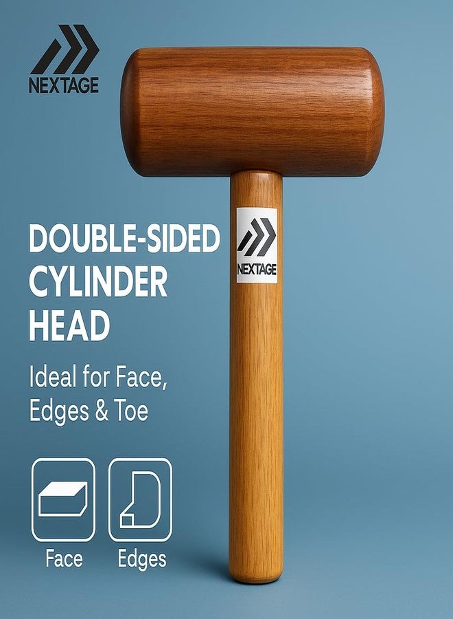 Nextage Premium Wooden Cricket Bat Knocking Mallet | Double-Sided Hard Wood Hammer for Bat Conditioning | Durable Bat Preparation Tool - Pack of 1 - Image 2