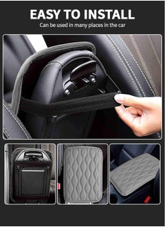 GROIC Car Center Console Cover, Memory Foam Car Armrest Cushion, Black Auto Arm Rest Pad, Leather Arm Rest Covering Car, Hand Rest Pillow,Car Armrest Seat Box Cover Protector,Automotive Interior  - Image 3