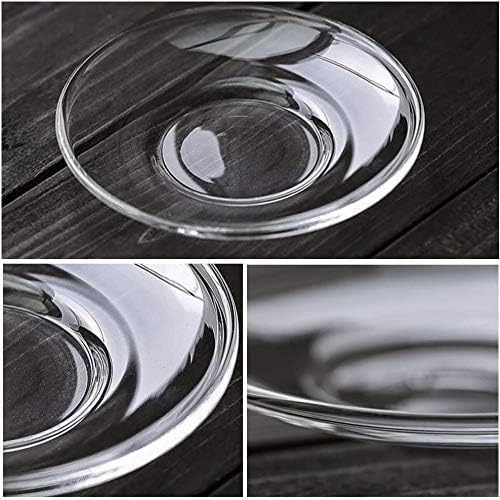 SILLY SAUTE SILLY SAUTE SillySaute Clear Glass Saucer Plate Combo only Transparent KACH ki RAKABI Plates Set for Pack of 6 Tea Coffee Cup Serving Under Kitchen Home Serve Restaurant use  - Image 3
