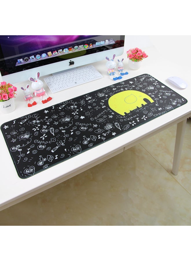 Generic - Mouse Pad Cute Girl Cartoon Cartoon Computer Oversized Notebook Game Office Small Size Student Mouse Pad-Color:500*900 * 4mm Regular Material Black Background Color Edge-Pattern:Literary Fan Nerd - Image 1