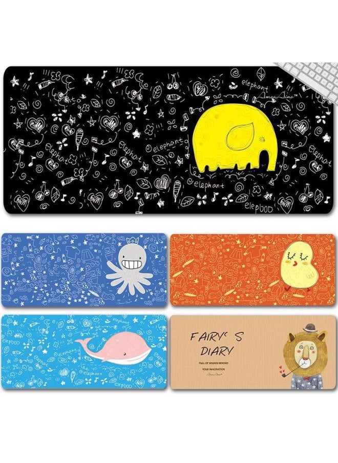 Generic - Mouse Pad Cute Girl Cartoon Cartoon Computer Oversized Notebook Game Office Small Size Student Mouse Pad-Color:500*900 * 4mm Regular Material Black Background Color Edge-Pattern:Literary Fan Nerd - Image 1