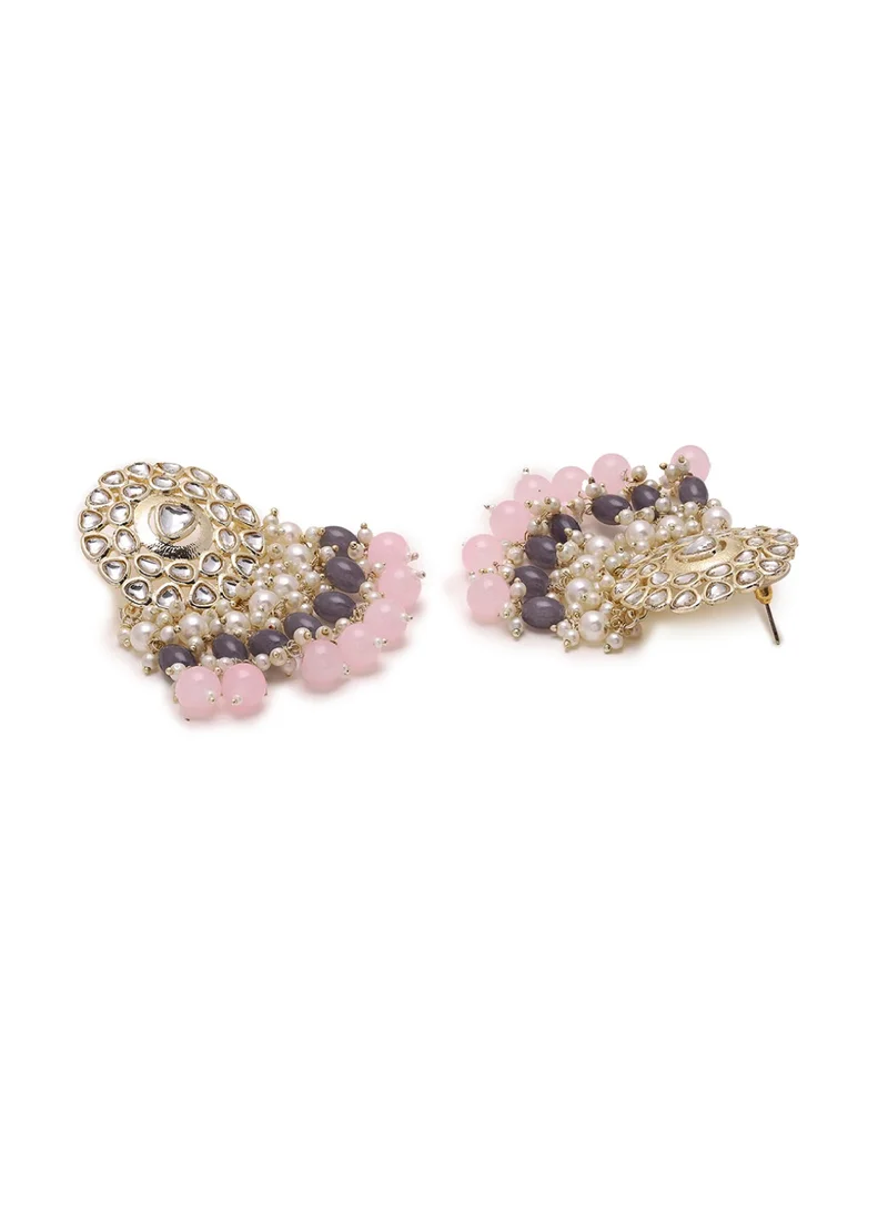 Priyaasi Brass Kundan Chandbalis Earrings
