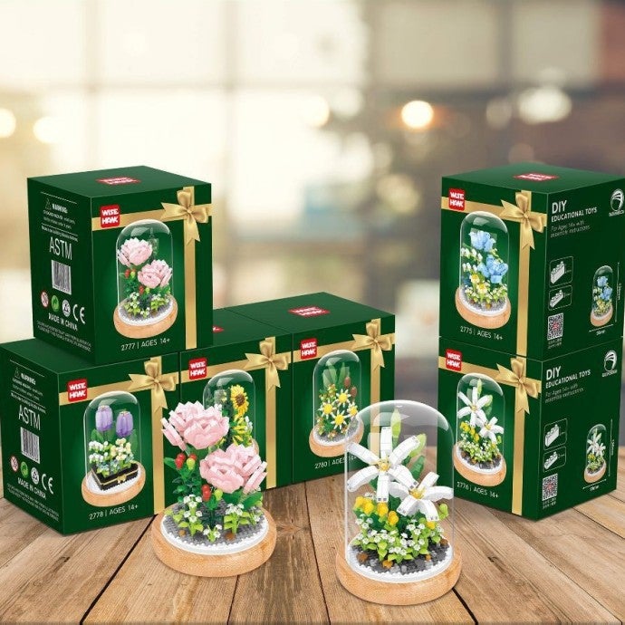 Zhiying 2775-2820 Small Particle Mother'S Day Handmade Gift Assembled Building Blocks Flower Belt Display Box Ins - Image 4