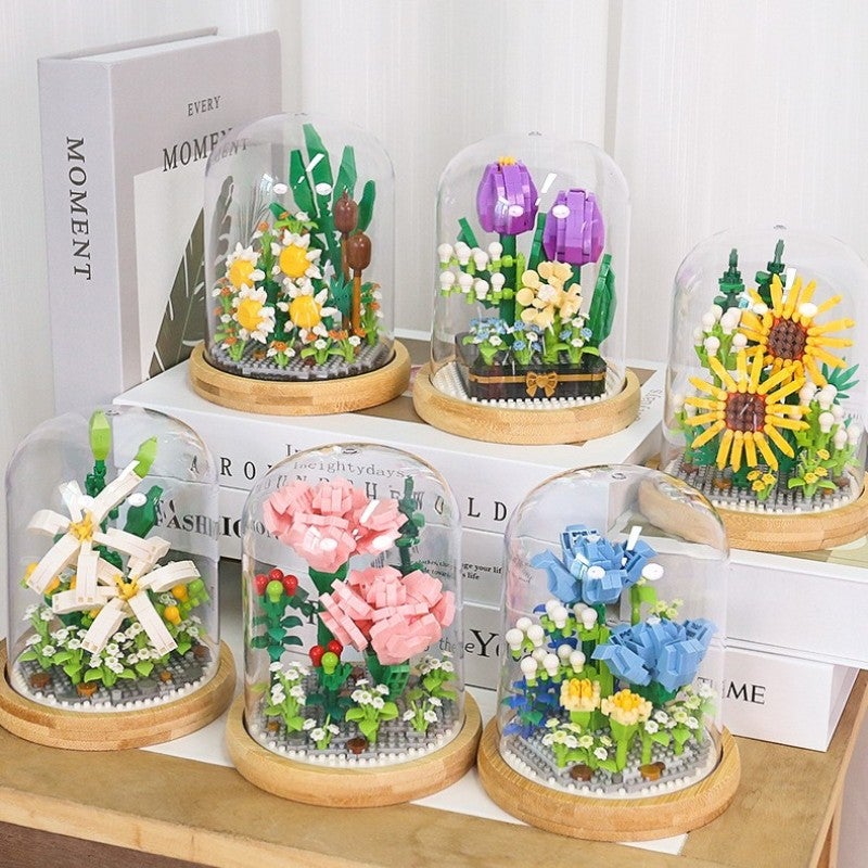 Zhiying 2775-2820 Small Particle Mother'S Day Handmade Gift Assembled Building Blocks Flower Belt Display Box Ins - Image 3
