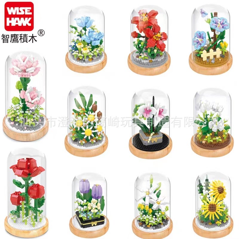 Zhiying 2775-2820 Small Particle Mother'S Day Handmade Gift Assembled Building Blocks Flower Belt Display Box Ins - Image 2