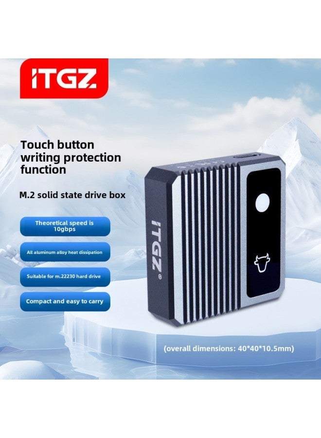 ITGZ JMS583 M.2 Solid State Mobile Hard Disk Box 10Gbps Write Protection NVMe Protocol Aluminum Alloy Box-Color: With Two Lines  - Image 2
