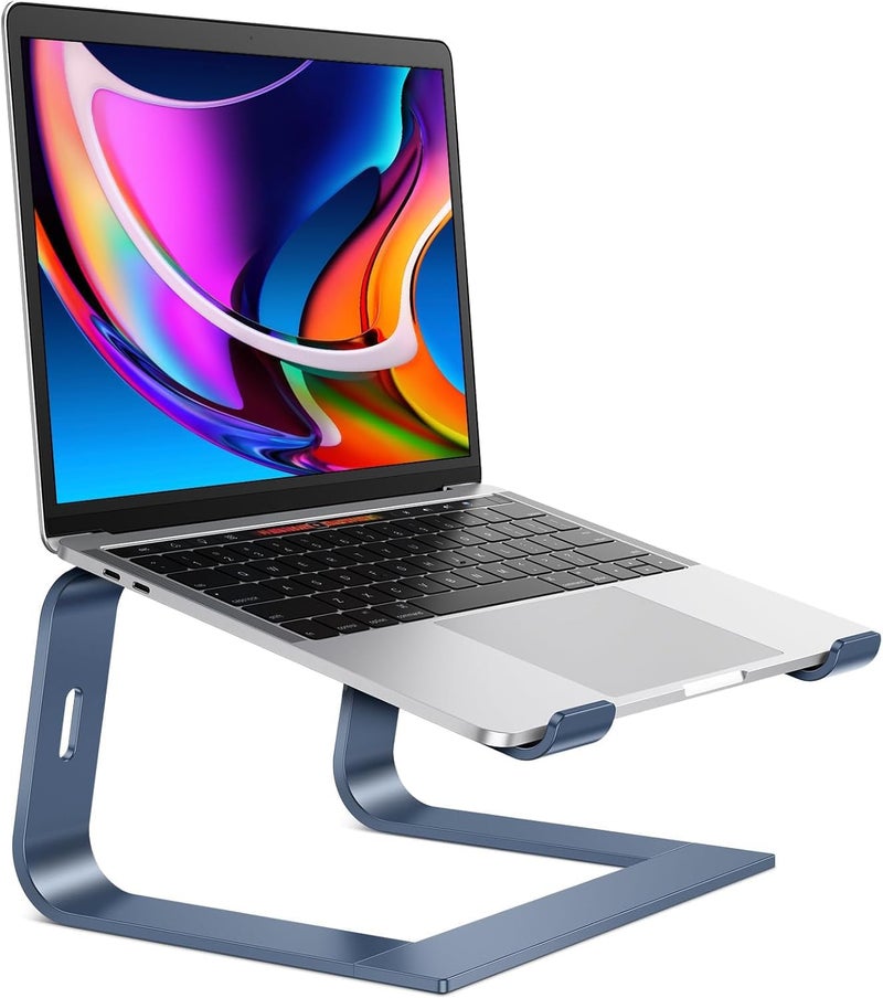 Omoton Laptop Stand - Detachable Laptop Mount, Aluminum Holder for Desk, Compatible with MacBook, Dell, HP & More (11-16 inch), DeepNavy - Image 1