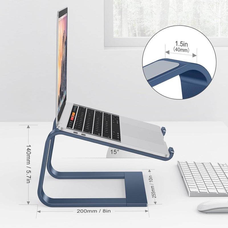 Omoton Laptop Stand - Detachable Laptop Mount, Aluminum Holder for Desk, Compatible with MacBook, Dell, HP & More (11-16 inch), DeepNavy - Image 2