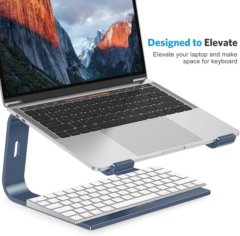 Omoton Laptop Stand - Detachable Laptop Mount, Aluminum Holder for Desk, Compatible with MacBook, Dell, HP & More (11-16 inch), DeepNavy - Image 4