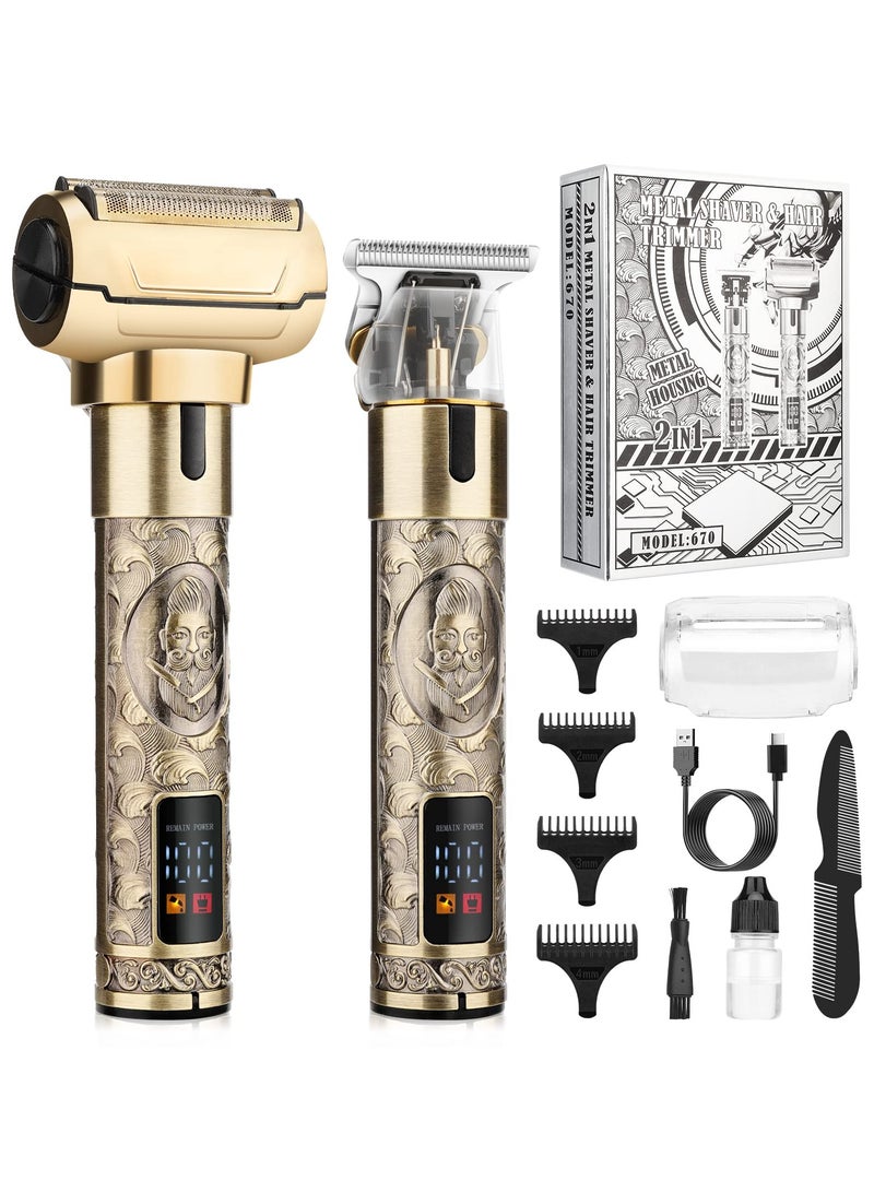 SYOSI Hair Clippers Electric Razor Set, Professional Beard Trimmer & Hair Clipper Kit for Men, Electric Cordless Hair Trimmer Beard Grooming Kit for Barbershop, Hair Salon, Gifts for Men Father - Image 1