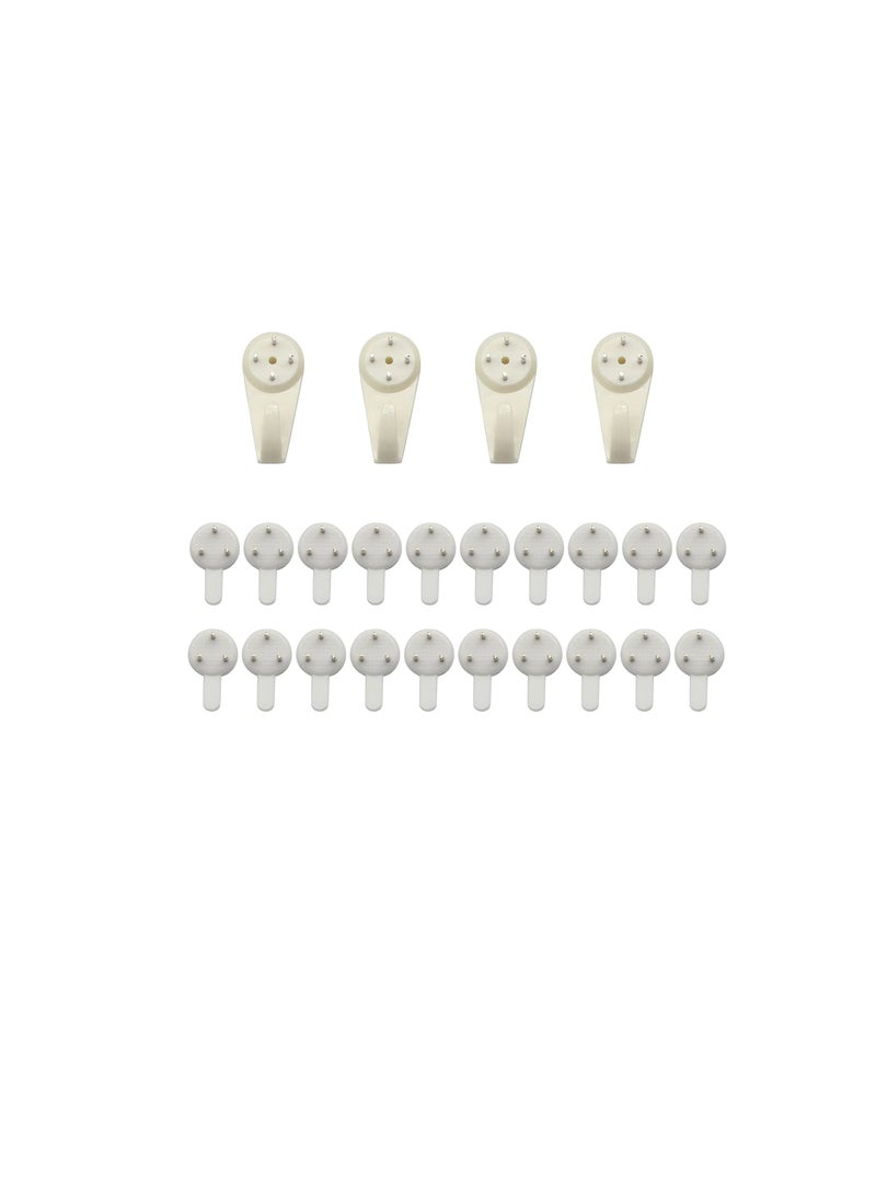 SinLoon SinLoon（24 - Pack) Non-Trace Wall Picture Hook Frame Wedding Photos Mirror Wall Studs White, Large  - Image 1
