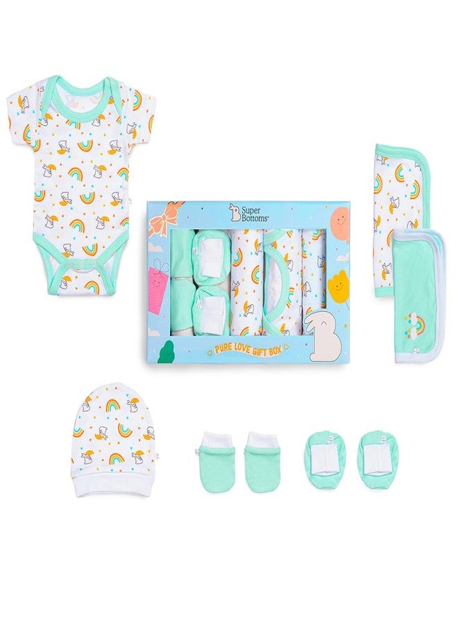 SuperBottoms New Born Baby Essentials Gift Box - 6 Pieces | 0-6 Months Baby Dress Clothes Combo | New Born Baby Dress | Rompers | Baby Kit | Baby Boy Girl Clothing Set | New Born Baby Gifts - Image 3