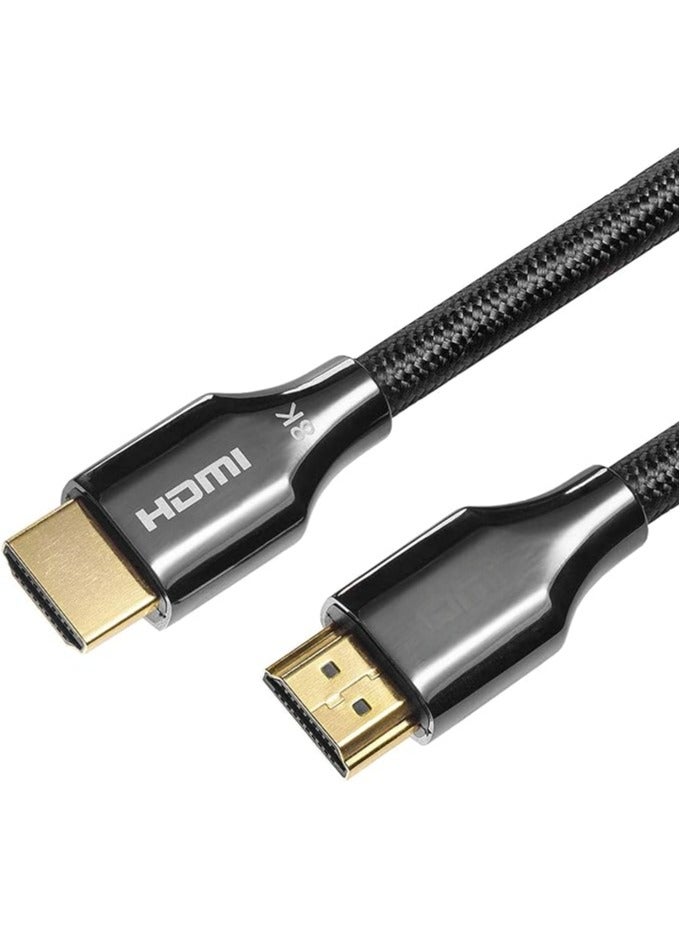 8K HDMI 2.1 Cable – 2m Nylon Braided | 48Gbps Ultra High Speed | 4K@120Hz, 8K@60Hz | eARC, HDR, Dolby Vision – for PS5, Xbox, OLED/QLED TV  - Image 1