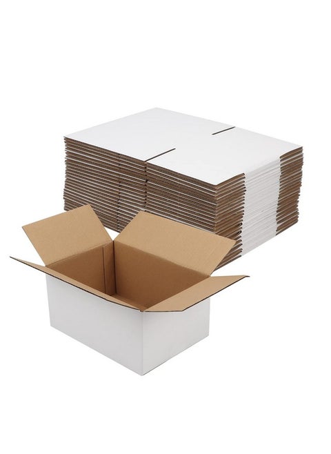 10X7X5 Inches Small White Shipping Boxes Set Of 25, Sturdy Cardboard Boxes For Small Business For Packaging Mailing