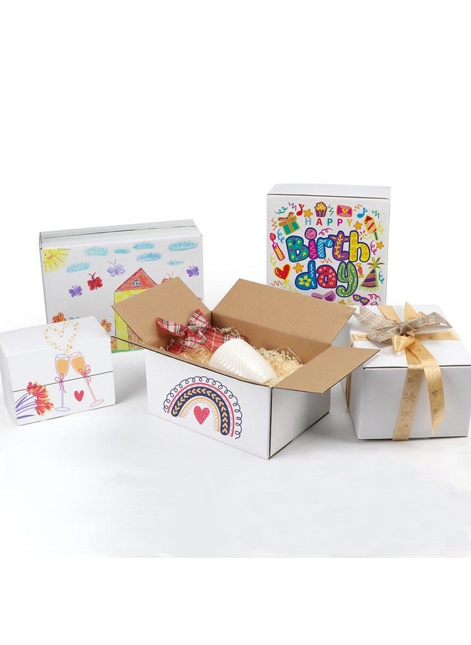 10X7X5 Inches Small White Shipping Boxes Set Of 25, Sturdy Cardboard Boxes For Small Business For Packaging Mailing