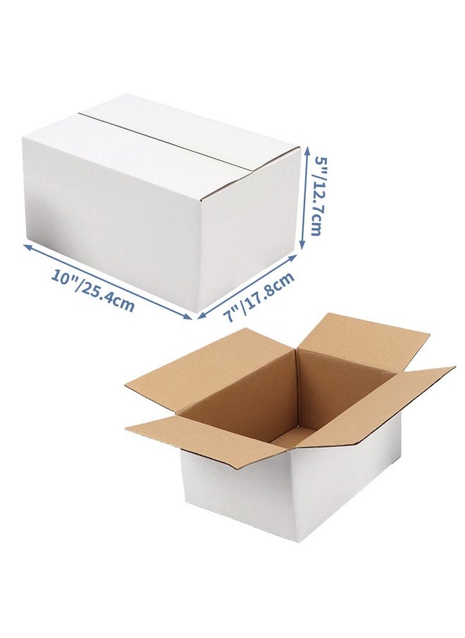 10X7X5 Inches Small White Shipping Boxes Set Of 25, Sturdy Cardboard Boxes For Small Business For Packaging Mailing