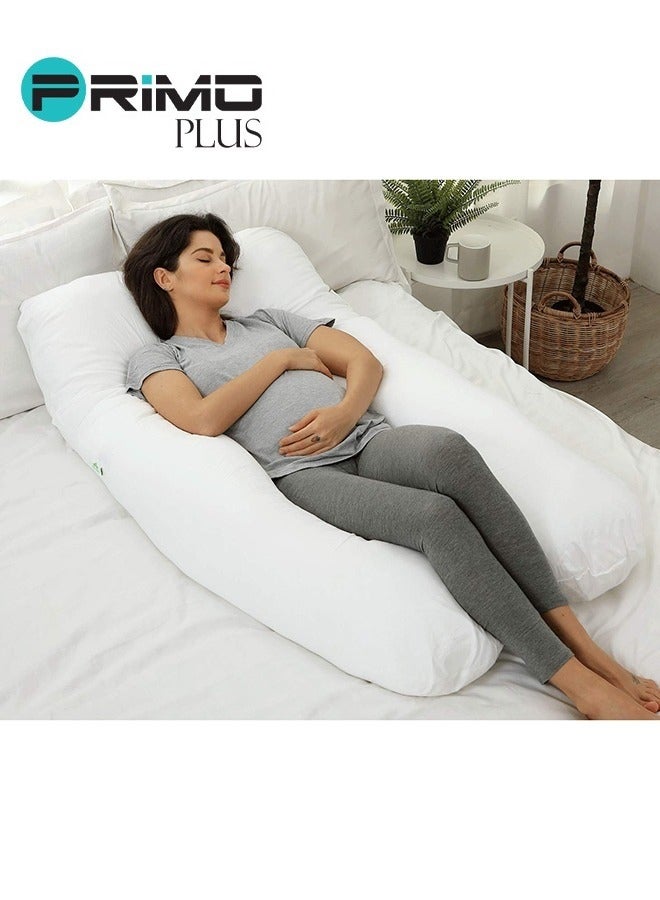 PRIMO PLUS Premium U Shape Comfortable Pregnancy Pillow Polyester White  - Image 2