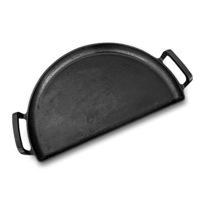 SNS GRILLS SLOW N SEAR CAST IRON DRIP N GRIDDLE PAN 22 3IN1 VERSATILE GRILL ACCESSORY FOR SEARING GRIDDLE AND DRIPPINGS FITS WEBER SIMILAR 22 KETTLE GRILLS