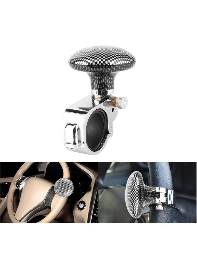 EVGATSAUTO Steering Wheel Ball, Universal Car Steering Wheel Spinner Knob Power Ball Auxiliary Booster Handle Control Car Grip-Safe Handle Steering Wheel Ball Knob (Carbon Fiber) - Image 5