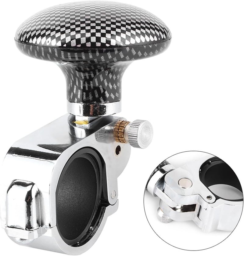 EVGATSAUTO Steering Wheel Ball, Universal Car Steering Wheel Spinner Knob Power Ball Auxiliary Booster Handle Control Car Grip-Safe Handle Steering Wheel Ball Knob (Carbon Fiber) - Image 2