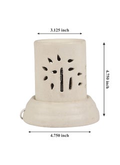 ASIAN AURA Asian Aura Handcrafted Ceramic Electric Cylindric Shaped Aroma Diffuser Oil BurnerOil Warmer for Home Fragrance White Diffuser  - Image 3