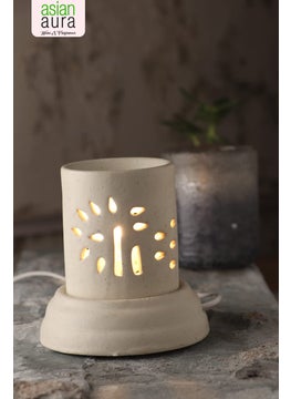 ASIAN AURA Asian Aura Handcrafted Ceramic Electric Cylindric Shaped Aroma Diffuser Oil BurnerOil Warmer for Home Fragrance White Diffuser  - Image 4
