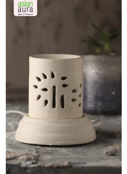ASIAN AURA Asian Aura Handcrafted Ceramic Electric Cylindric Shaped Aroma Diffuser Oil BurnerOil Warmer for Home Fragrance White Diffuser  - Image 5