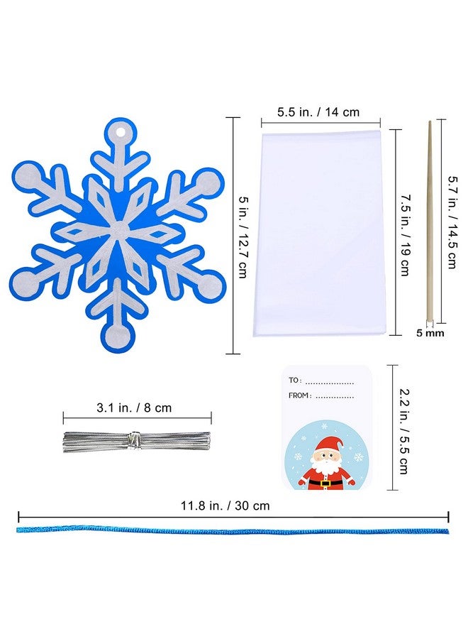 Winlyn 56 Sets 8 Styles Magic Color Scratch Blue Snowflake Ornaments Decorations Scratch Art Christmas Craft Kits Winter Crafts for Kids Holiday Seasonal Home Classroom Activities Party Favors - Image 5