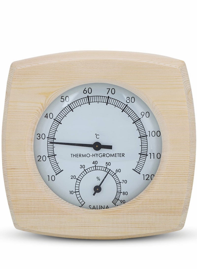 2-in-1 Wooden Sauna Thermometer & Hygrometer - Accurate Temperature & Humidity Meter for Sauna Accessories - Image 1