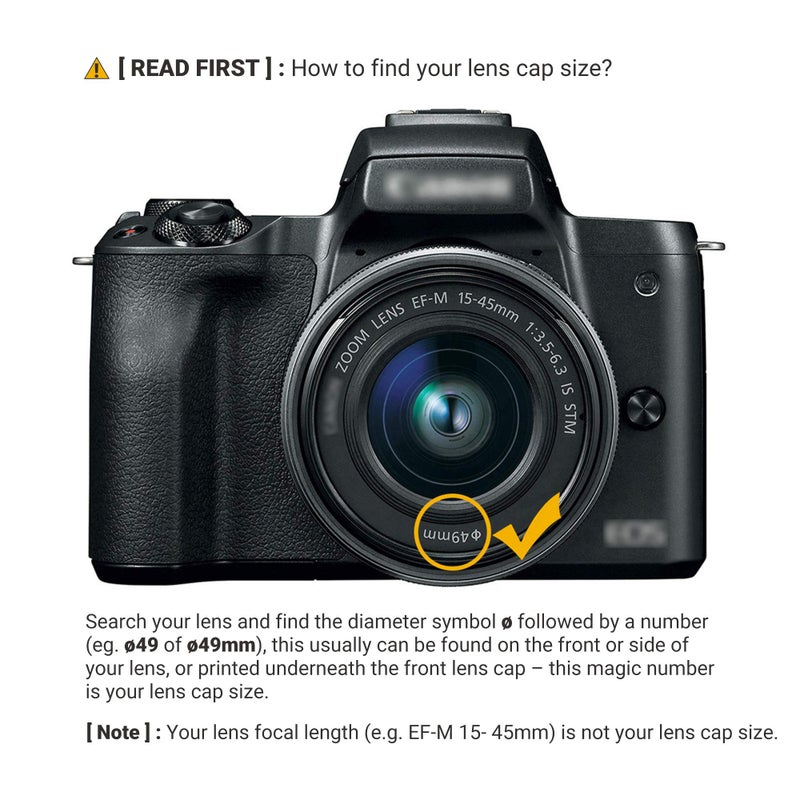 JJC 2-Pack 49mm Front Lens Cap Cover with Deluxe Cap Keeper for Canon EF 50mm f1.8, EF-M 15-45mm f3.5-6.3, Sony E 55-210mm f4.5-6.3, E 35mm f1.8, E 50mm f1.8 and Other Lenses with 49mm Filter Thread - Image 2