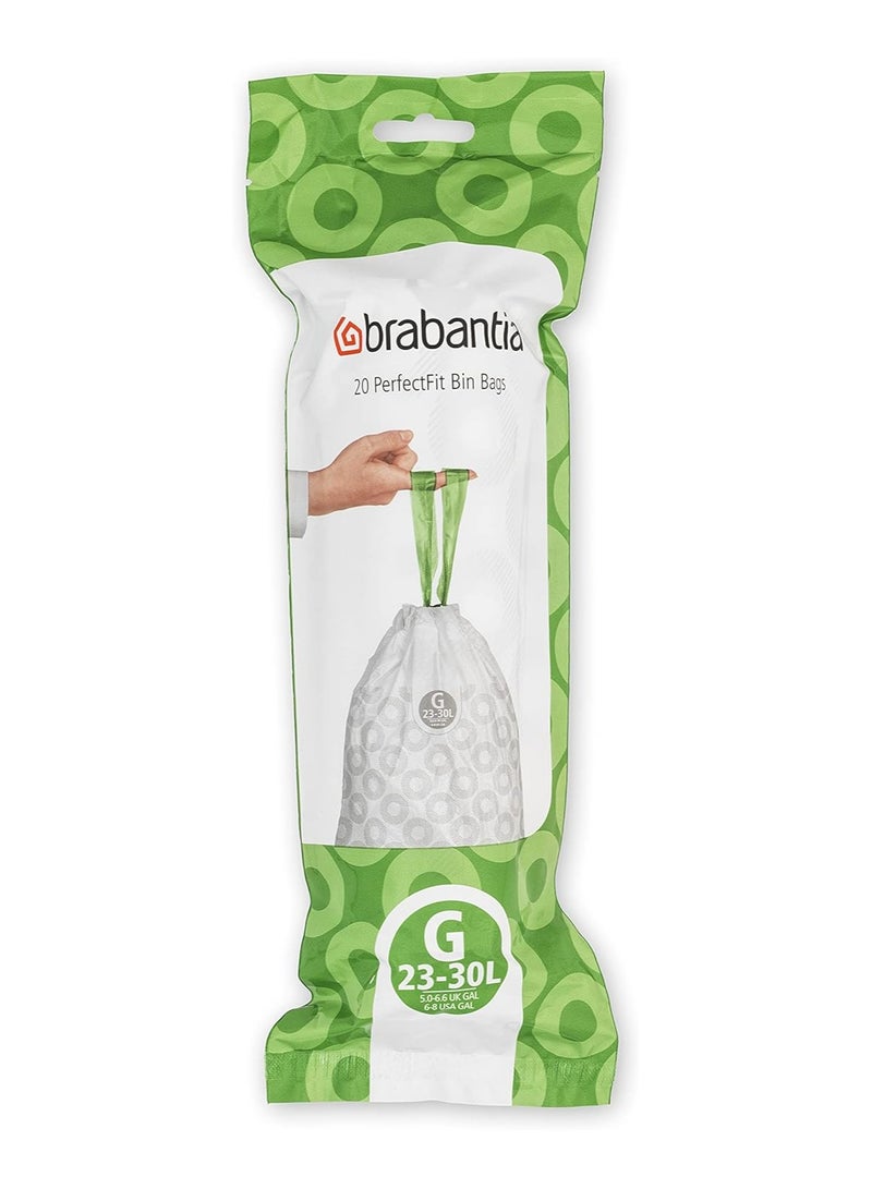 brabantia Brabantia Bin Liners, Size G, 23-30 L - 20 Bags  - Image 1