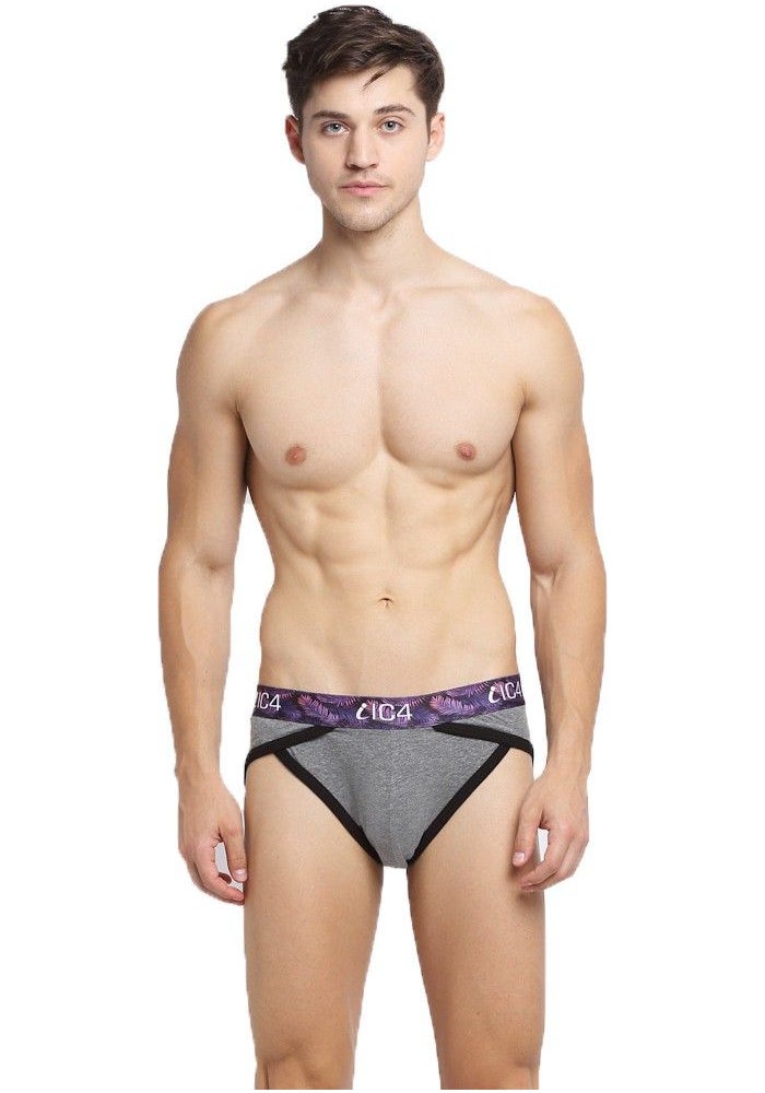 IC4 Store IC4 Men's Blaze Briefs Charcoal and Yellow Pack of 2 - Image 3