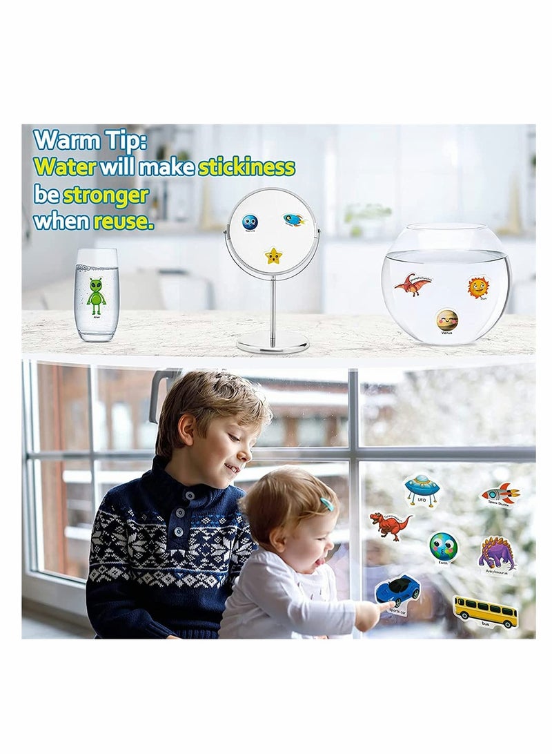 كتاب ملصقات للأطفال 3-5 ملصقات مشهد قابلة لإعادة الاستخدام مركبات ديناصورات الفضاء هدية عيد ميلاد رائعة 3 قطع - Image 5